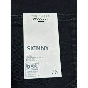 NWT Ted Baker London Skinny Washed Black Jean Size 26
